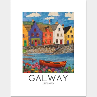 A Pop Art Travel Print of Galway - Ireland Posters and Art